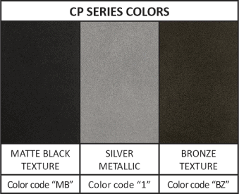 Powder Coat Colors Chart CP Series Only
