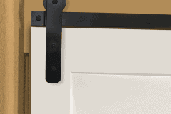 MP Series Hardware With Straight Strap Hanger on White Door